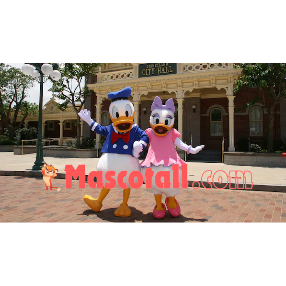Love Donald Duck Couple Mascot Adult Plush Costume