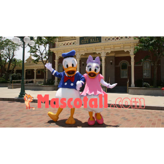 Love Donald Duck Couple Mascot Adult Plush Costume