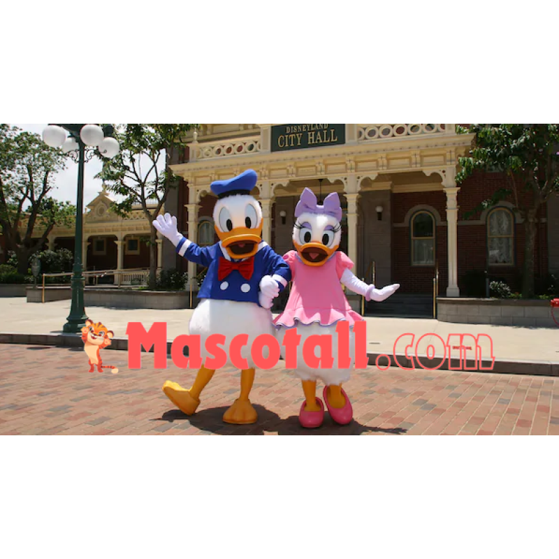 Love Donald Duck Couple Mascot Adult Plush Costume