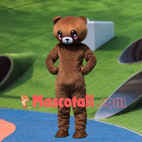 Introverted Girl Brown Bear Mascot Costume