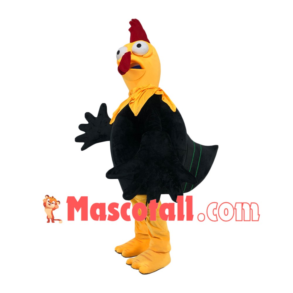 Lively Skinny Black Chicken Mascot Adult Costume