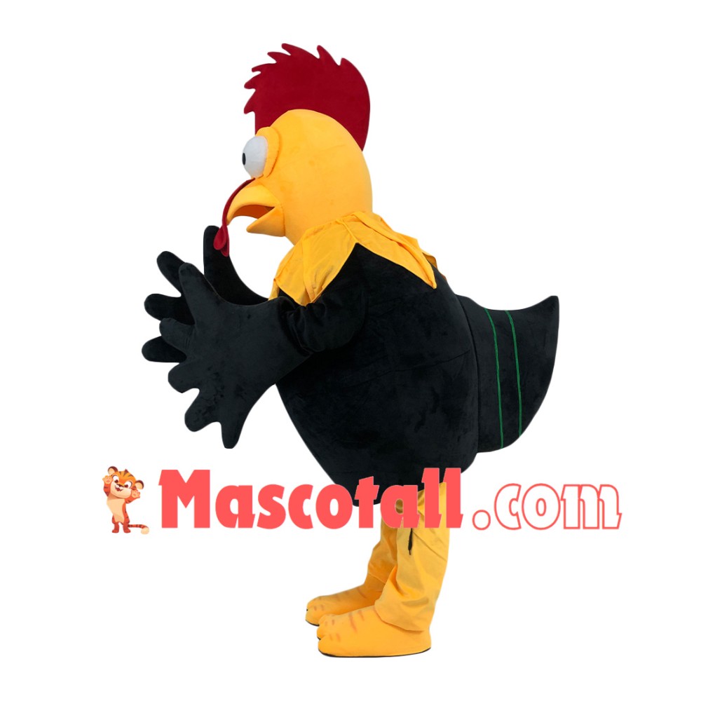 Lively Skinny Black Chicken Mascot Adult Costume