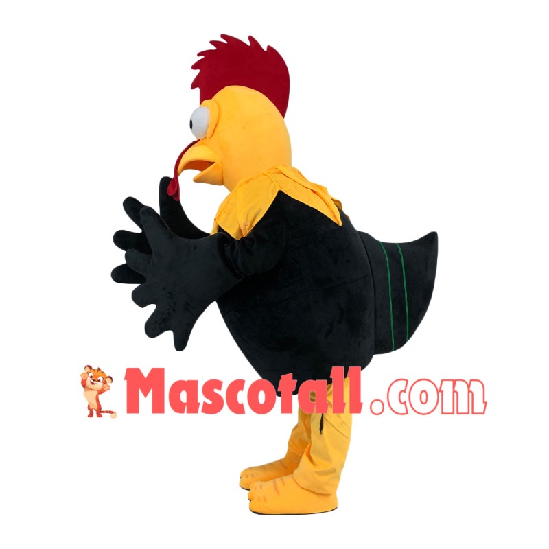 Lively Skinny Black Chicken Mascot Adult Costume