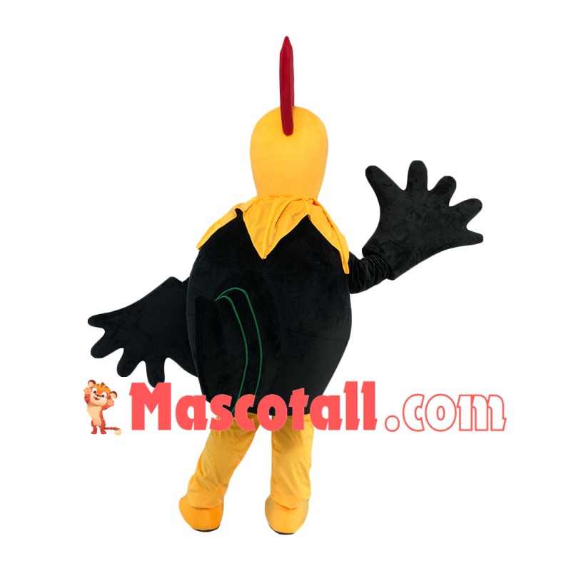 Lively Skinny Black Chicken Mascot Adult Costume