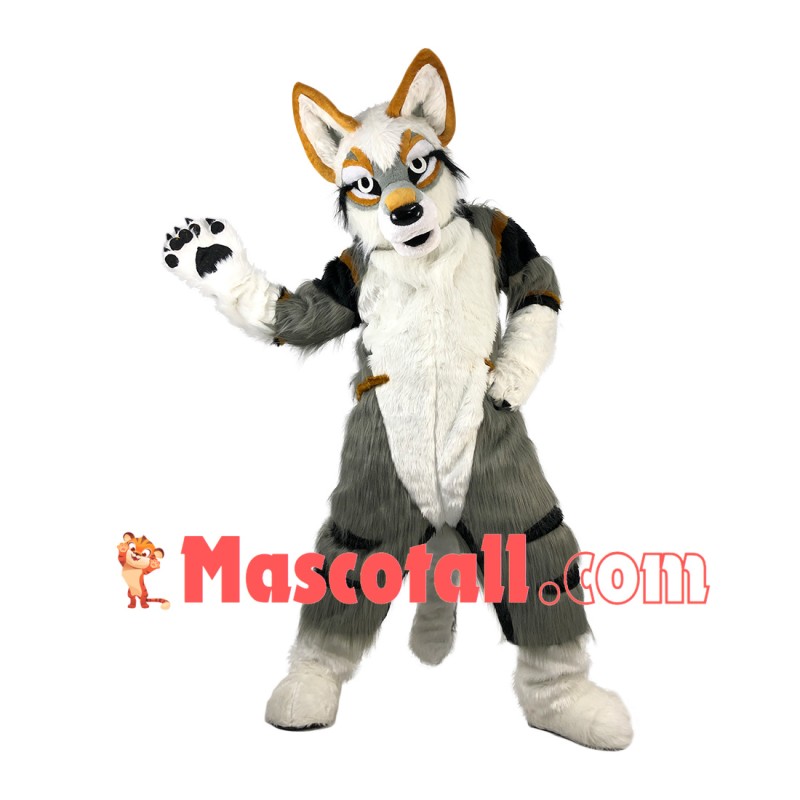 Vigorous the Smooth-coat Wolf Mascot Costume