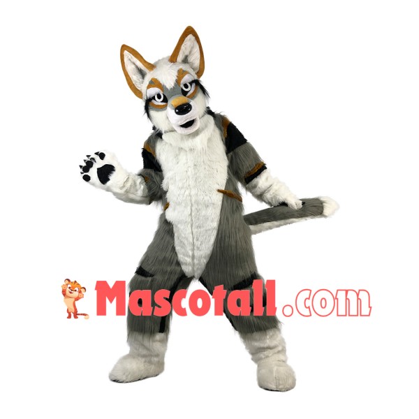 Vigorous the Smooth-coat Wolf Mascot Costume