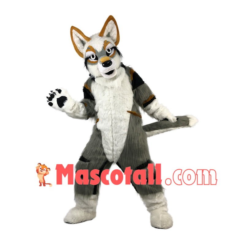 Vigorous the Smooth-coat Wolf Mascot Costume