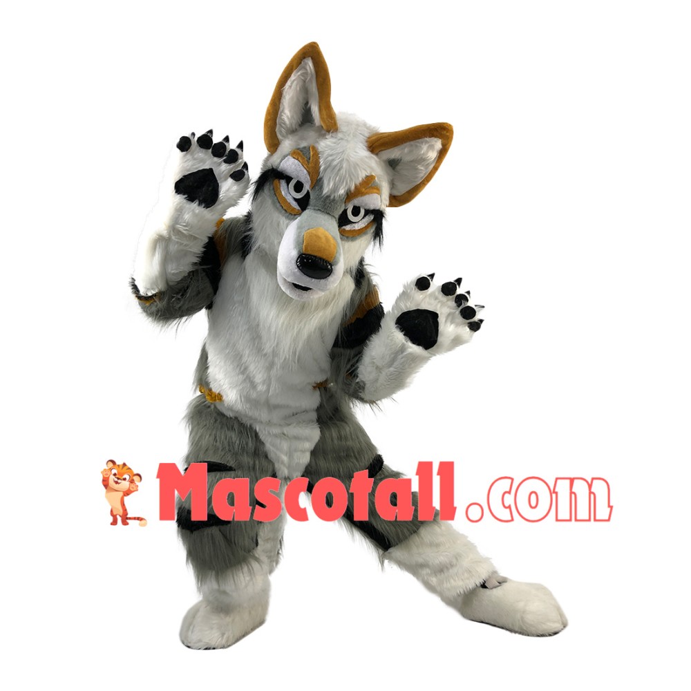 Vigorous the Smooth-coat Wolf Mascot Costume