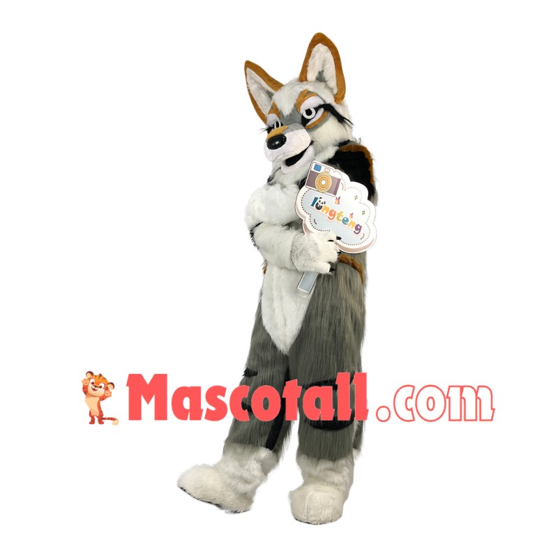 Vigorous the Smooth-coat Wolf Mascot Costume