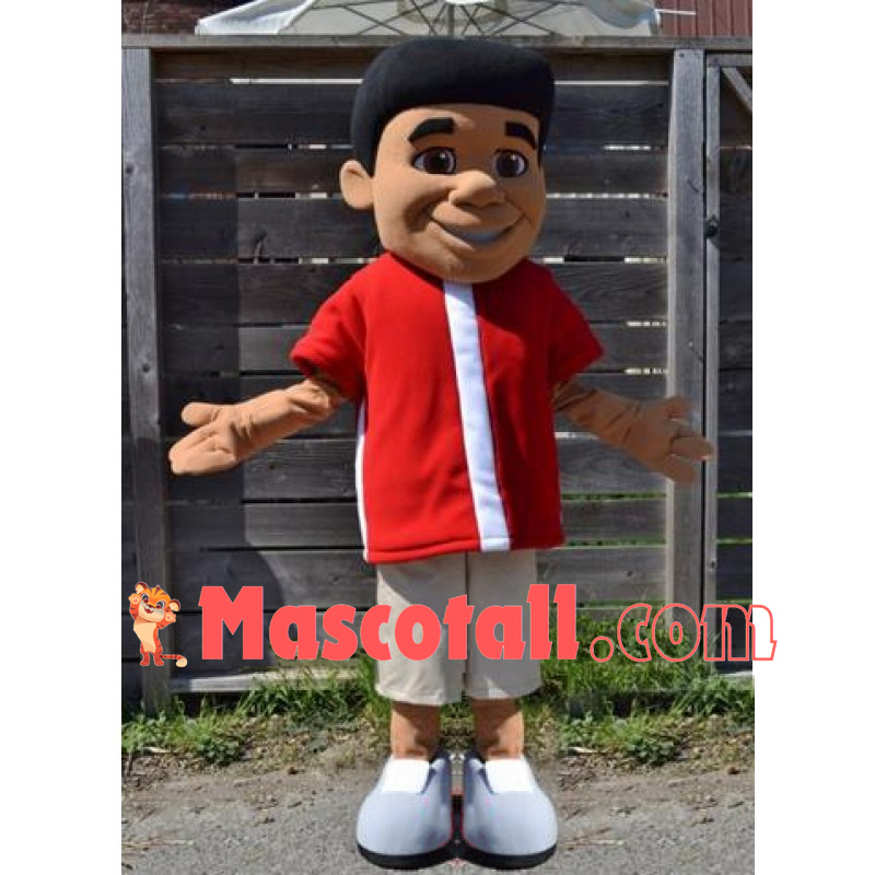 The Outdoor Sport Black Boy Mascot Costume