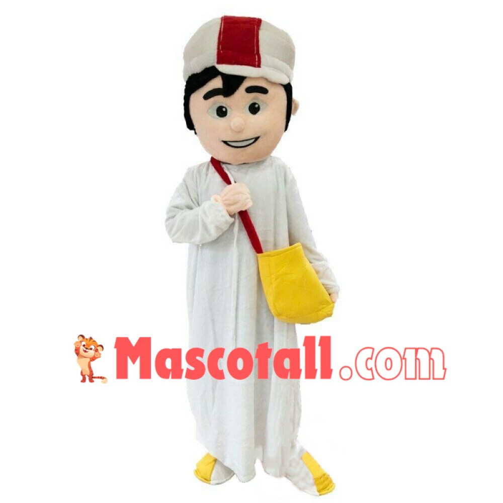 The Minority Teenager In White Robe Mascot Costume