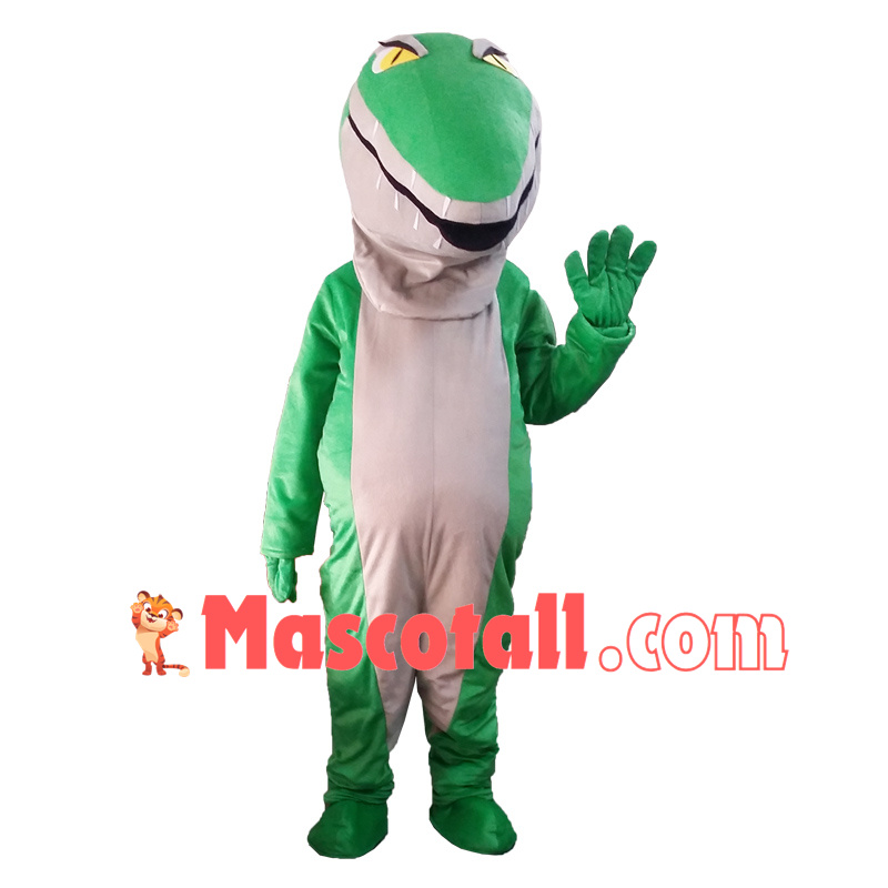 Green Snake With Vertical Pupil Mascot Costume