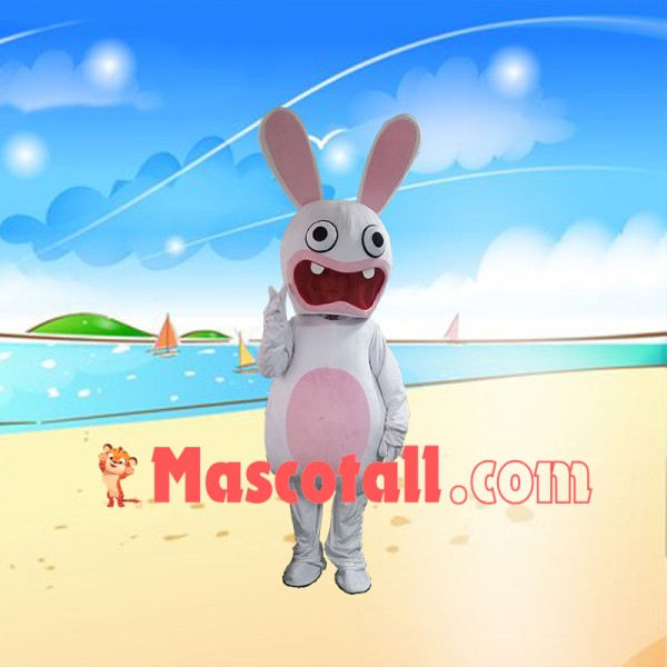 Crazy Rabbid With Big Teeth Mascot Costume
