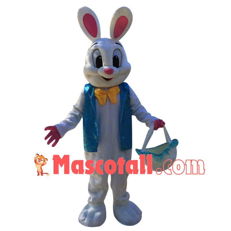 Christmas Bunny Carrying Basket Mascot Costume