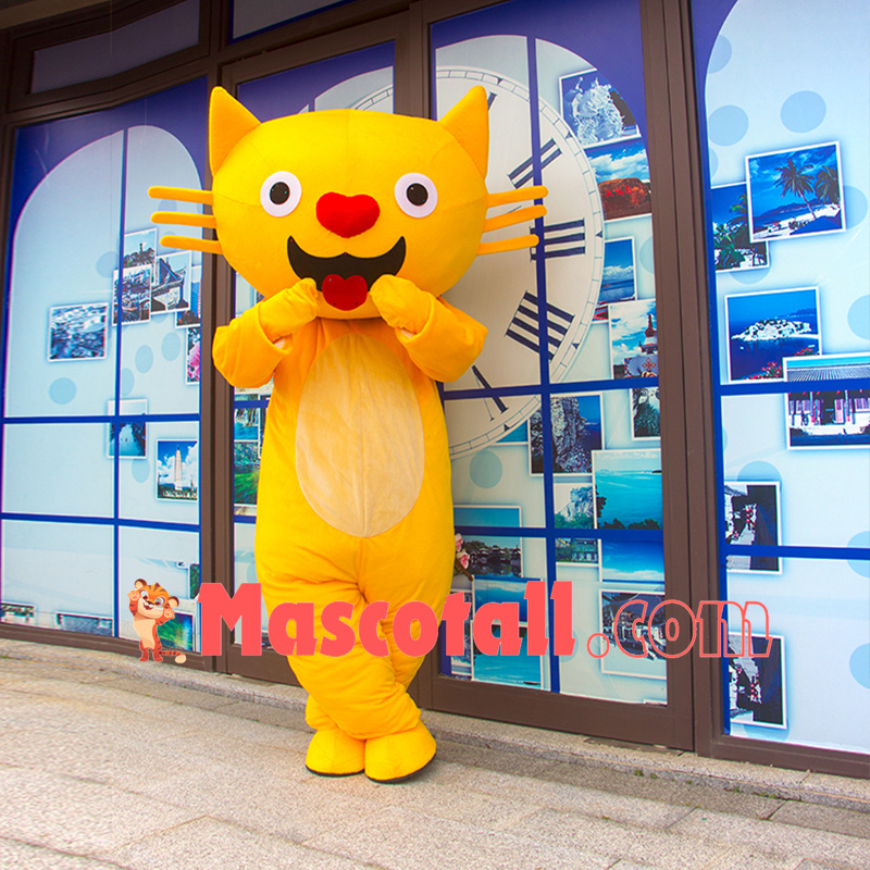 Love-shaped Nose Cat Mascot Costume for Outdoor Event