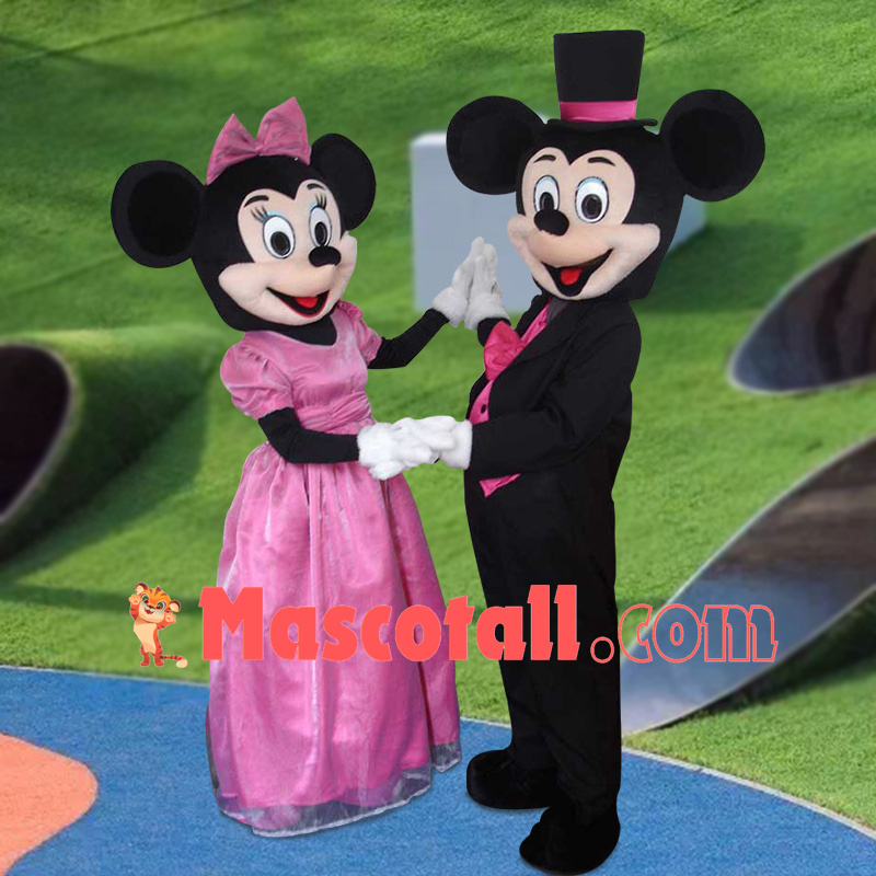 Dancing Mickey Couple Mascot Costume For Dinner Party