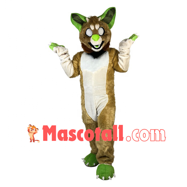 Scary Look The Brown Wild Wolf Mascot Costume