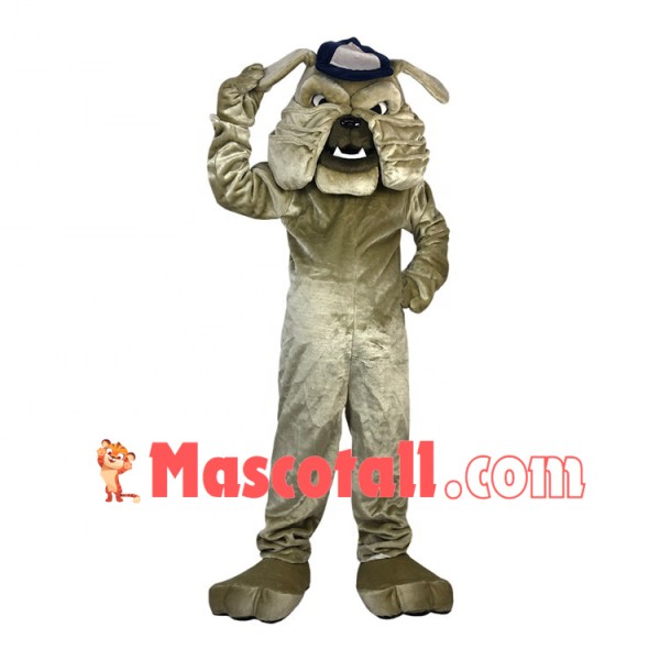 Crumpled Face The Powerful Bulldog Mascot Costume