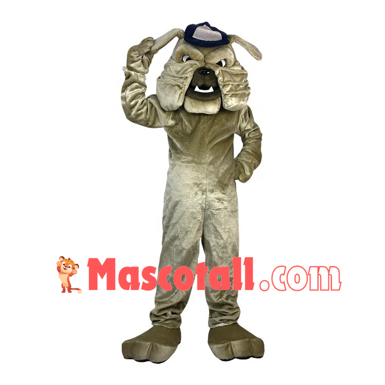Crumpled Face The Powerful Bulldog Mascot Costume