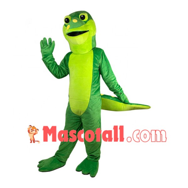 Green Lizard With Stout Tail Mascot Costume