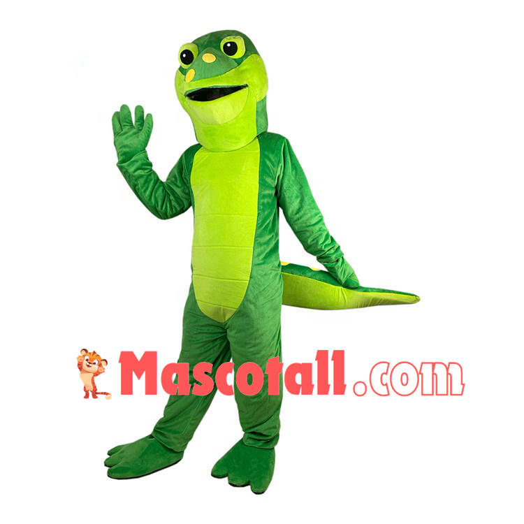 Green Lizard With Stout Tail Mascot Costume