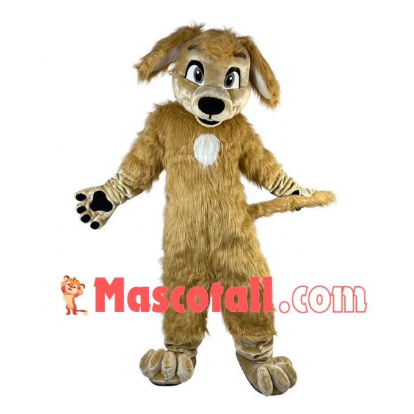 The Marked Brown Furry Dog Mascot Costume