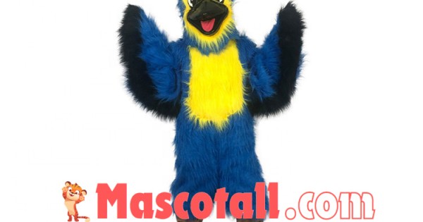 Adult Style Blue Long Wool Bird Mascot Costume