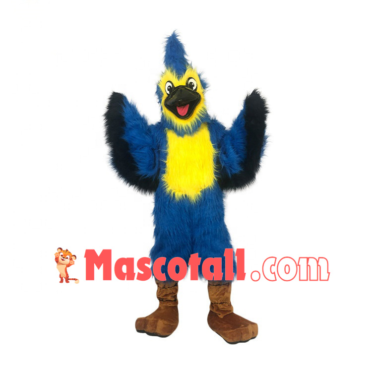 Adult Style Blue Long Wool Bird Mascot Costume