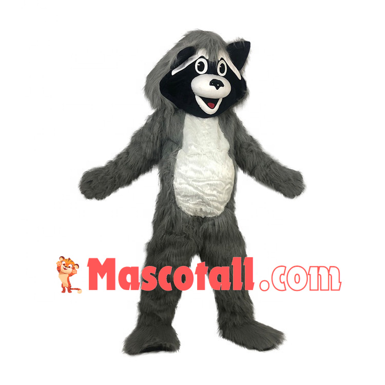 Cheerful Playing The Furry Raccoon Mascot Costume