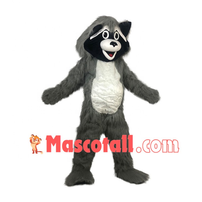 Cheerful Playing The Furry Raccoon Mascot Costume