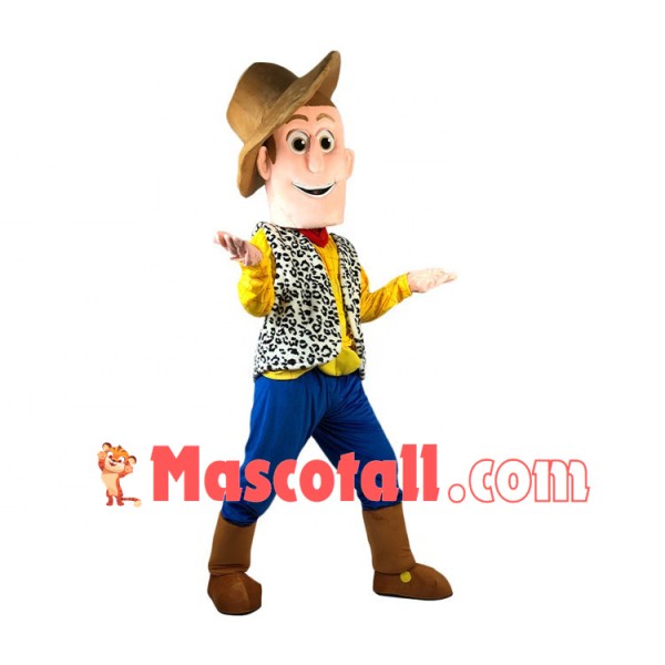 Optimistic Cowboy Woody Cartoon Mascot Costume
