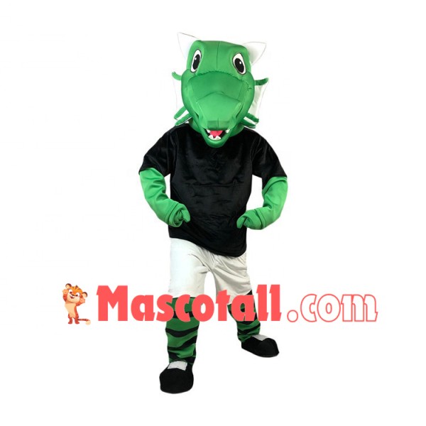 Stout The Energetic Green Dragon Mascot Costume