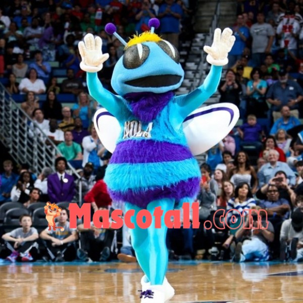 Fashionable Waiting Model Blue Bee Mascot Costume