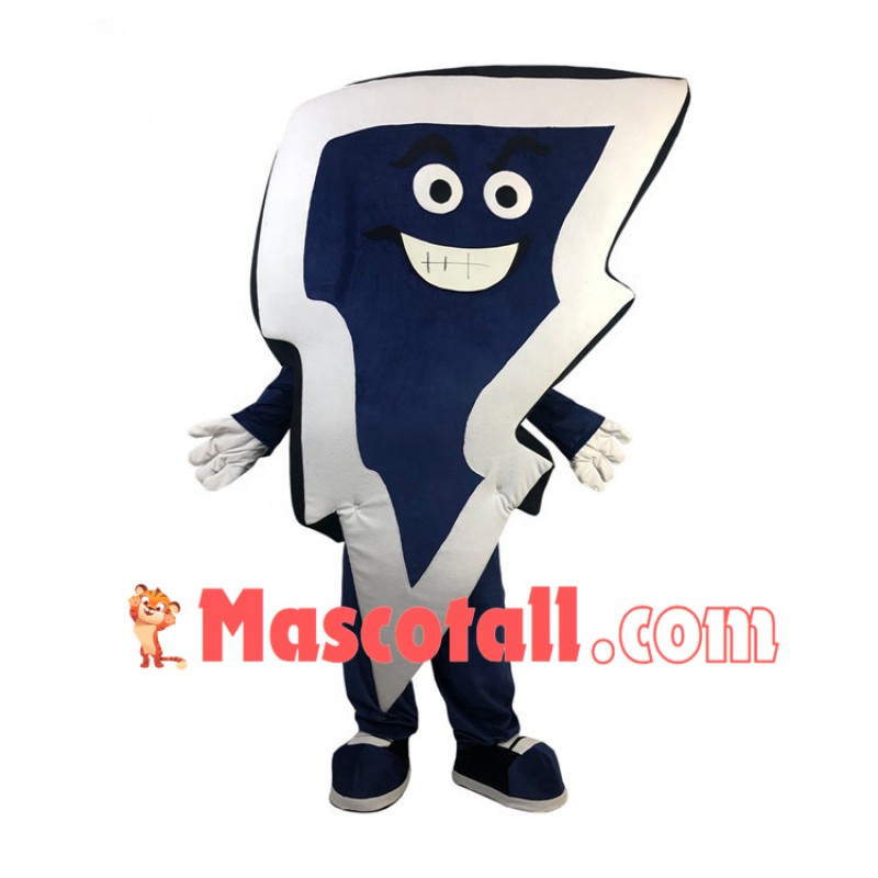 Blue Team Logo of Thunder Mascot Costume