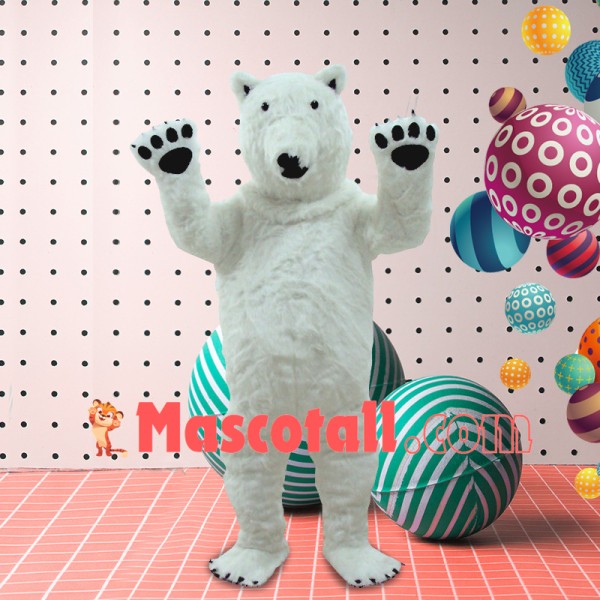 Fierce Short Plush Polar Bear Mascot Costume