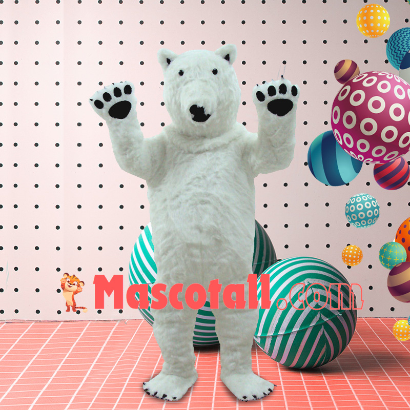 Fierce Short Plush Polar Bear Mascot Costume
