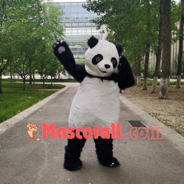 Lively Plush Panda Mascot Costume for Outdoor Event