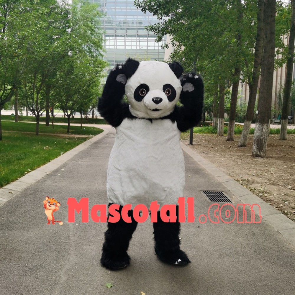 Lively Plush Panda Mascot Costume for Outdoor Event