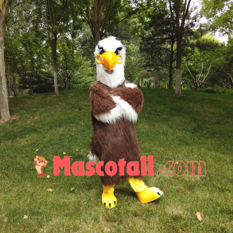 Aggressive Soft Long Wool Falcon Mascot Costume