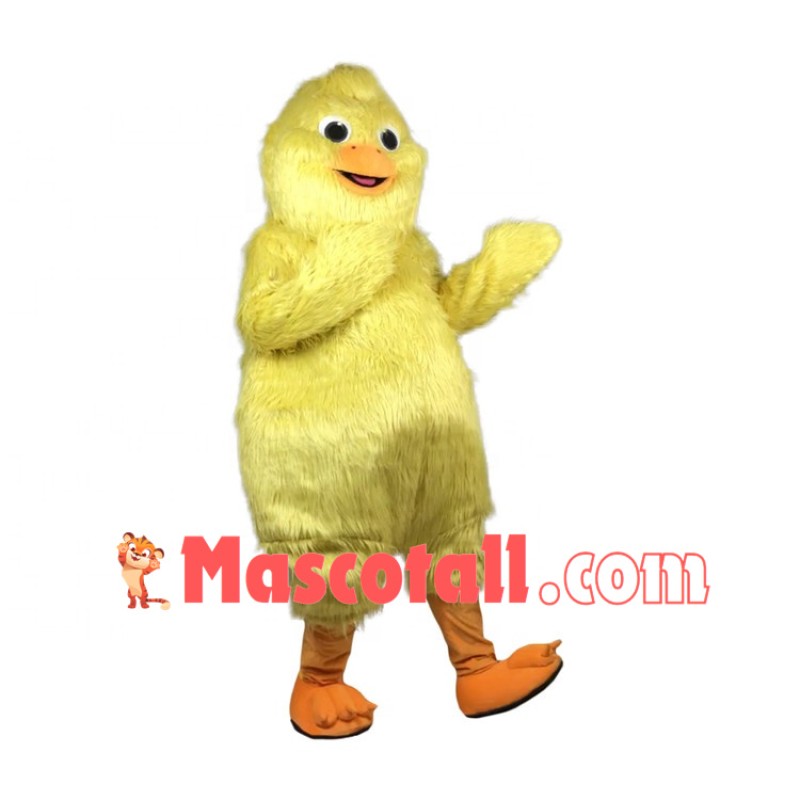 Hobbled Plump Yellow Chicken Mascot Costume