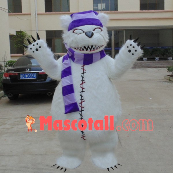 Stitched Violent Bear Mascot Adult Costume