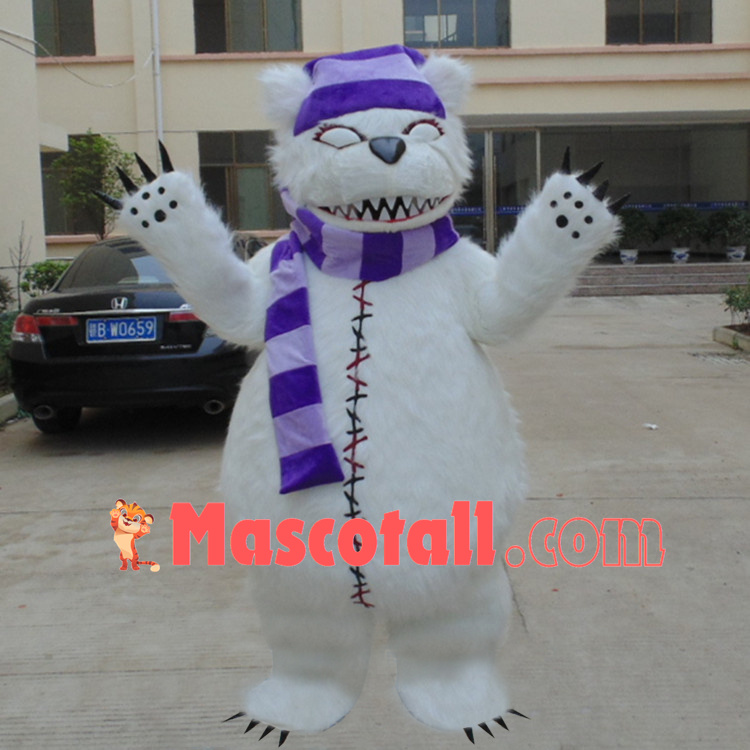 Stitched Violent Bear Mascot Adult Costume