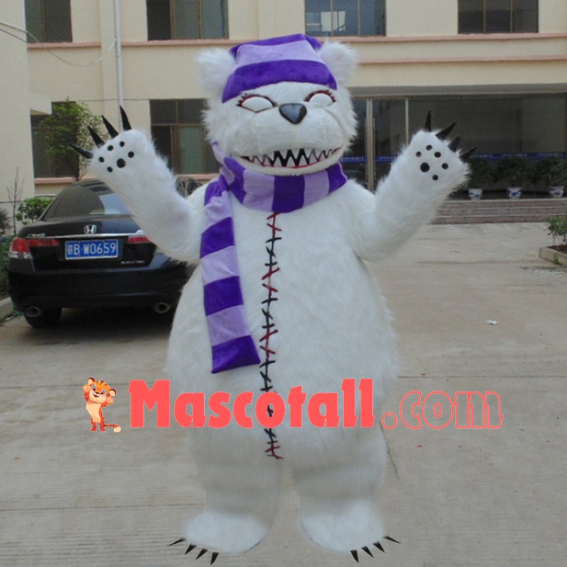 Stitched Violent Bear Mascot Adult Costume