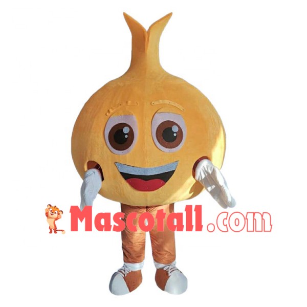 Whole Yellow Onion Cartoon Mascot Costume