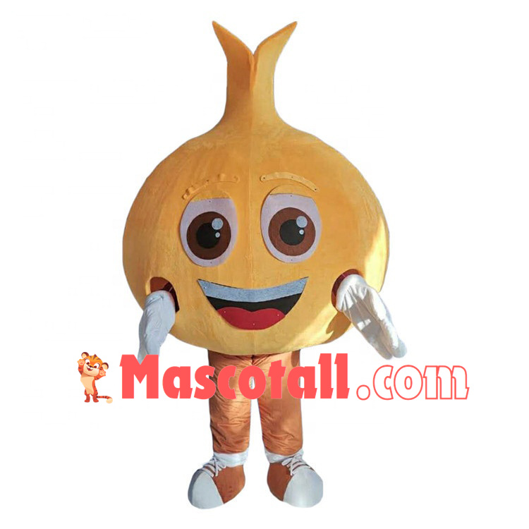 Whole Yellow Onion Cartoon Mascot Costume