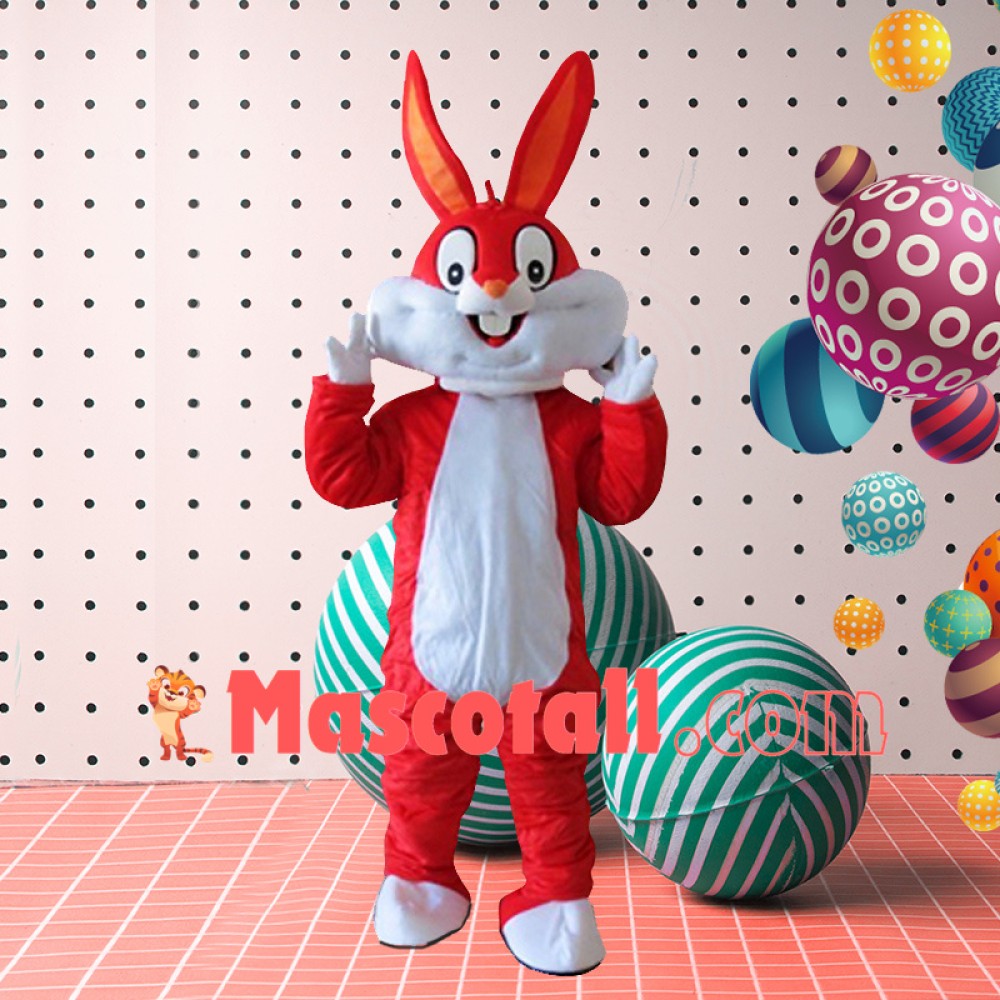 Bright Colored Cartoon Bugs Bunny Mascot Costume