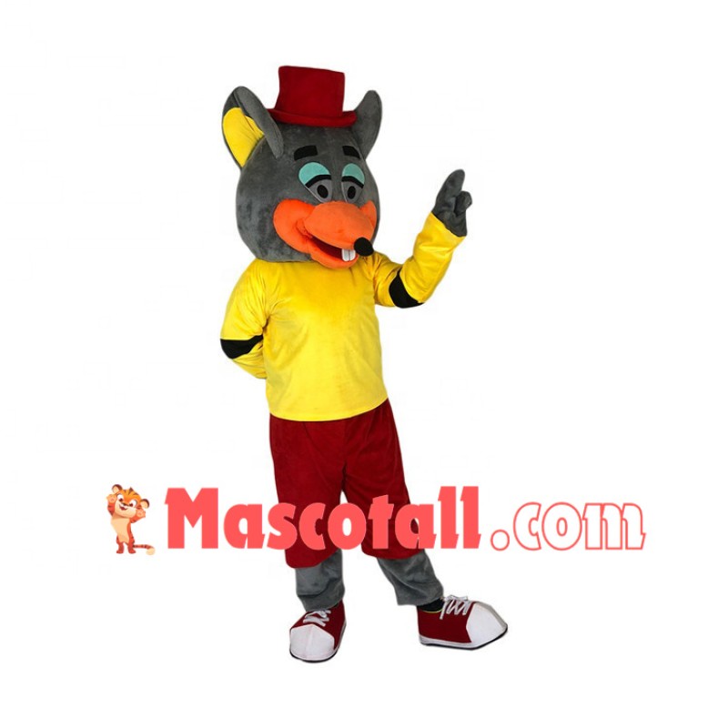 Well-groomed Grey Mouse Adult Mascot Costume