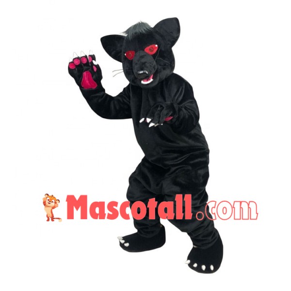 Fierce Roaring Red Eyed Panther Mascot Costume