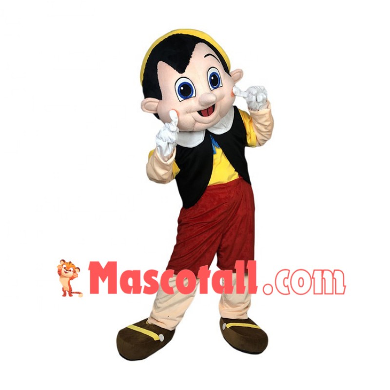Bright Puppet Pinocchio Cartoon Mascot Costume