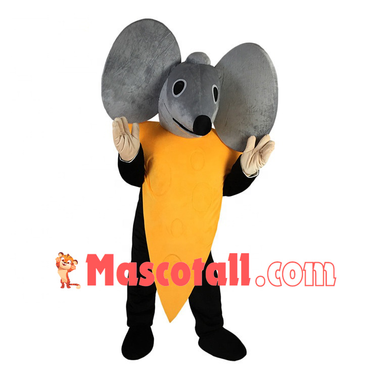Triangle Cheese Mouse With Big Ears Mascot Costume